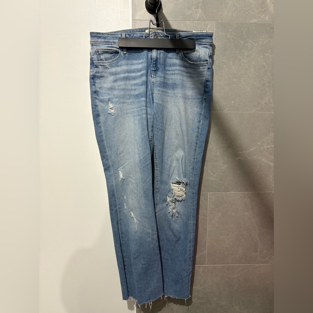 Guess ripped low rise flare jeans
